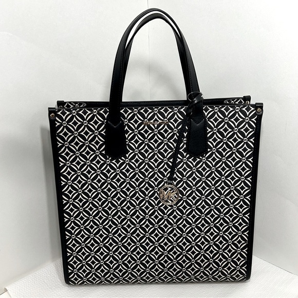 Michael Michael Kors Large Black/Ltd Cream Multi NS Tote - Picture 4 of 14